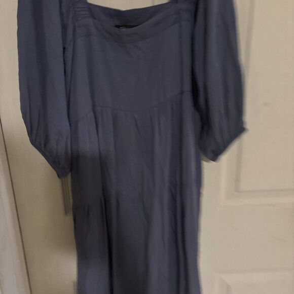 Shinestar Blue Dress Size Small Off Shoulder Boho Peasant NWT - Picture 3 of 5